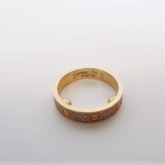 Cartier Love Wedding Band Diamond-Paved 18k Rose - Picture 3 of 5
